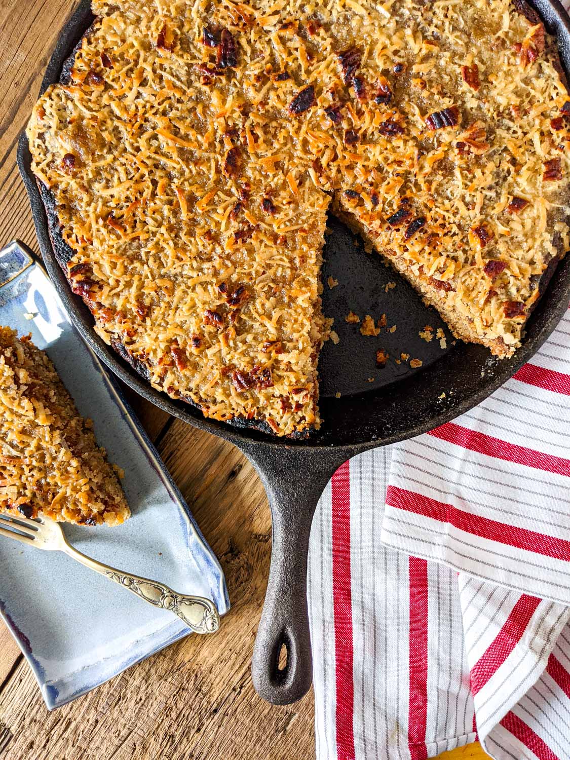 Buttermilk Banana Skillet Cake with Broiled Rum Topping