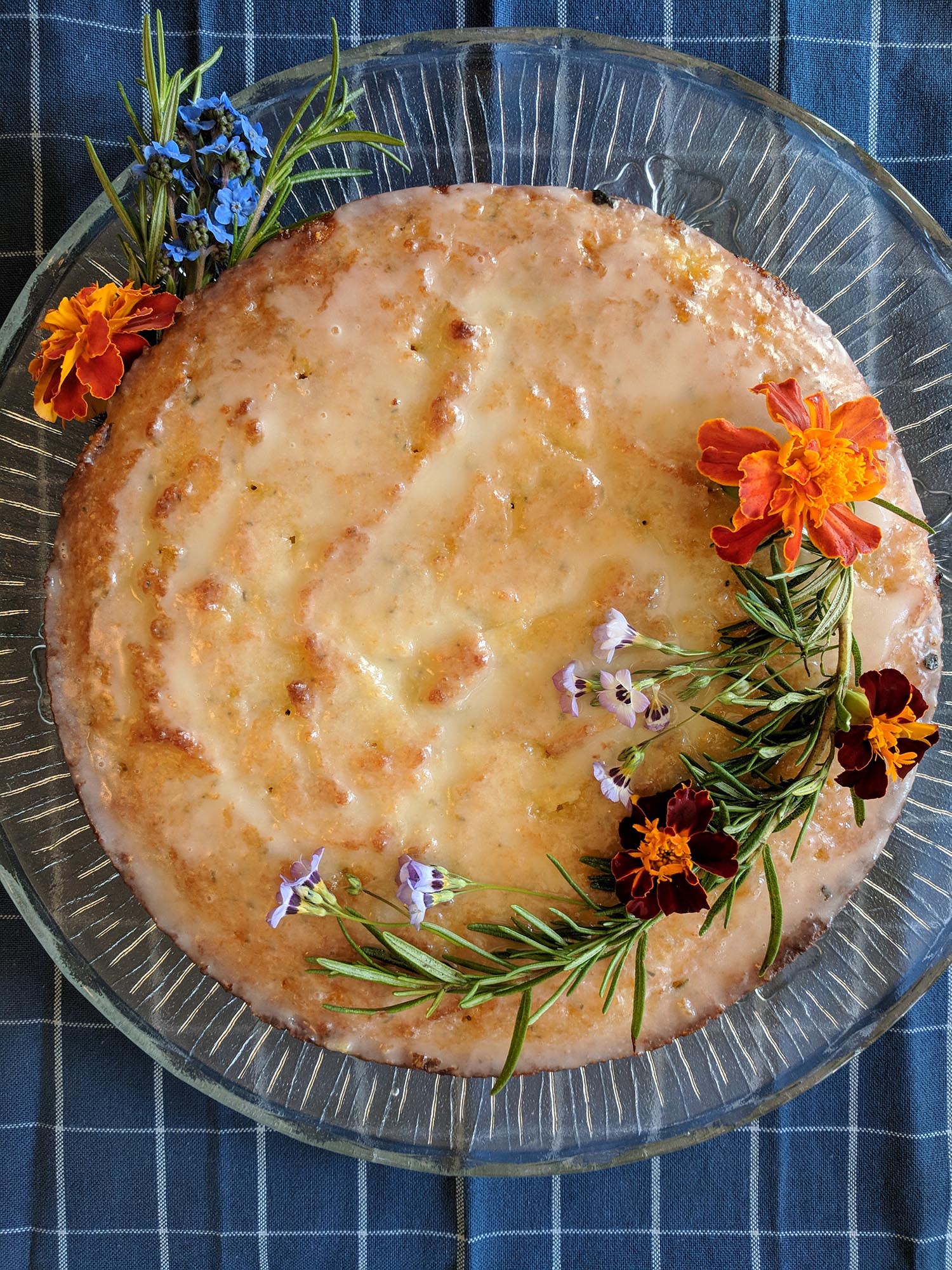 Lemon Rosemary Almond Cake