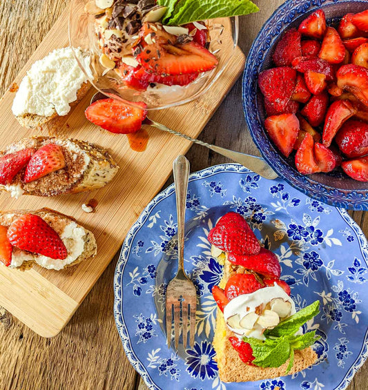 Balsamic Strawberries Three Ways