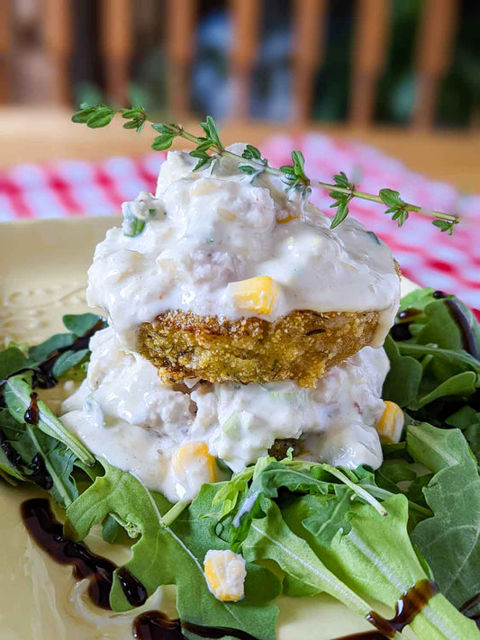 Fried Green Tomatoes with Crab